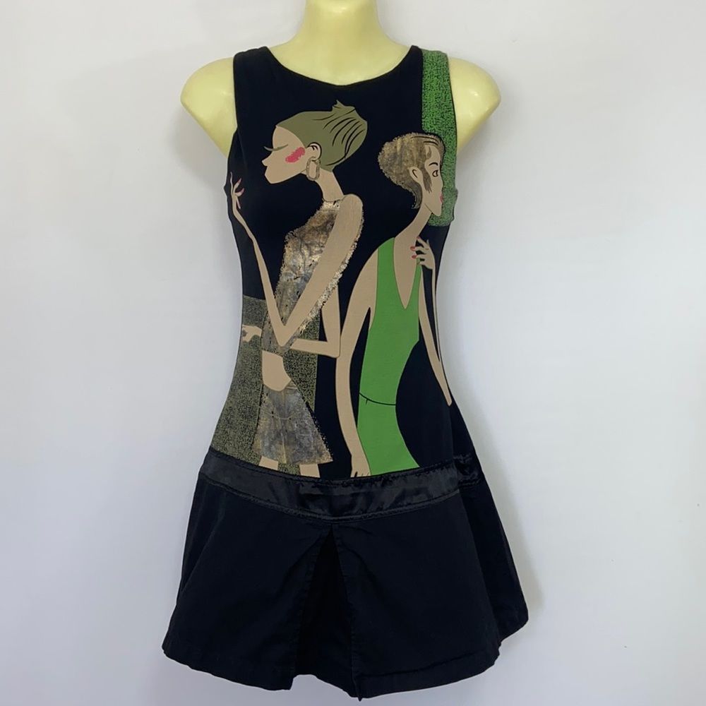 Custo Barcelona Dress Rare Vintage Two Faced Women Sz  Custo1 Excellent!